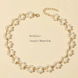 Ins Pearl Flower Clavicle Necklace ( UAE Delivery Time: 1-3 Days )